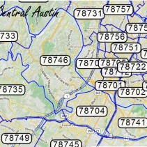 Austin area Zip Code Maps & Links