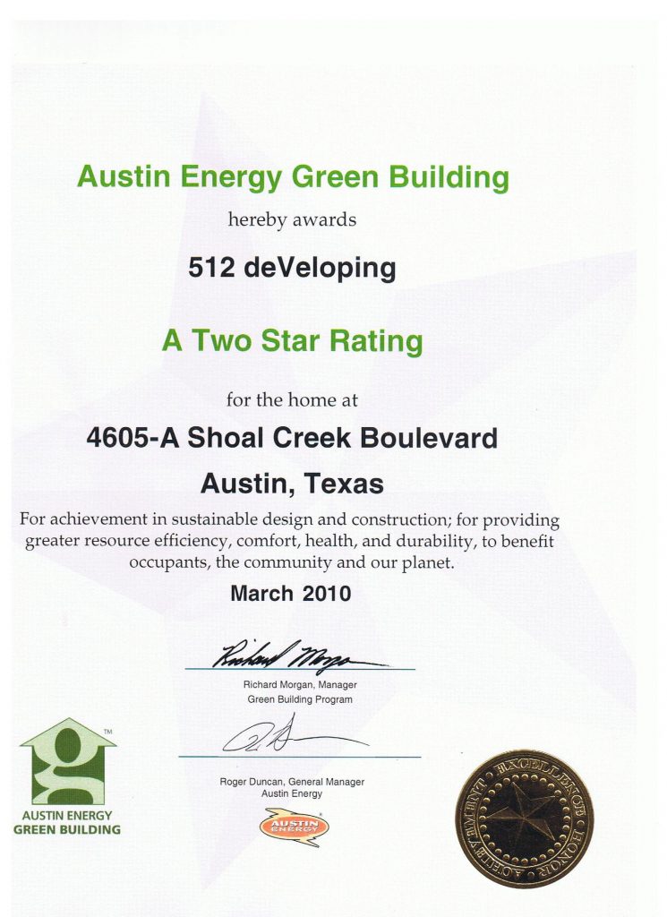 green building certificate A